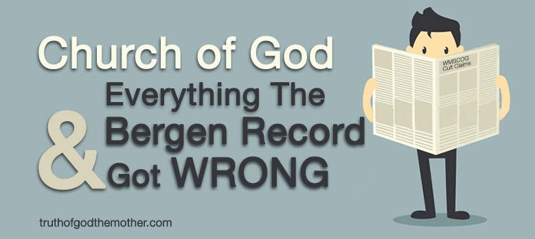 The WMSCOG and The Bergen Record Cover - Truth of God The Mother